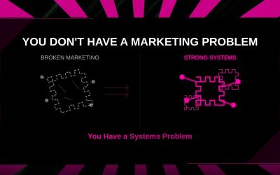Infographic showing broken marketing systems versus strong business systems for home service companies, highlighting the importance of operational audits for HVAC, plumbing, and electrical contractors